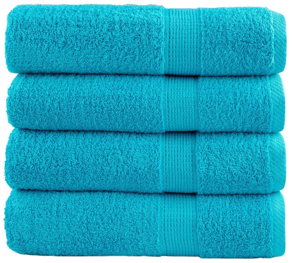 vidaXL Prosoape de mâini premium SOLUND 4 buc. turcoaz 50x100cm 600gsm