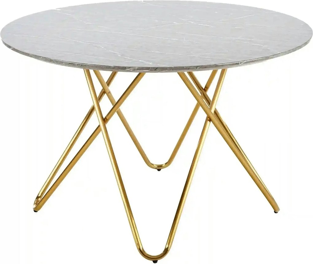 Masa BONELLO, gri/auriu, 120x120x76 cm