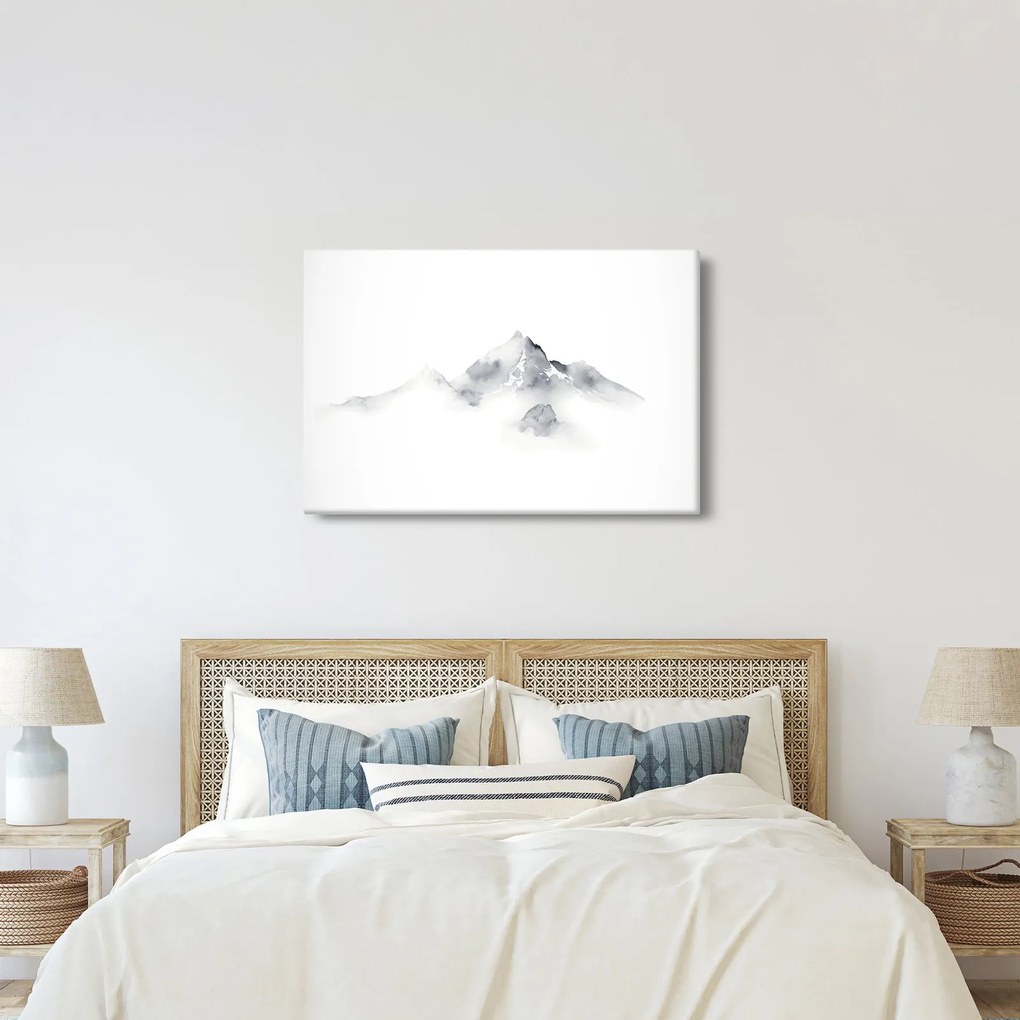 Tablou - Pictură cu cerneală de munți (90x60 cm)