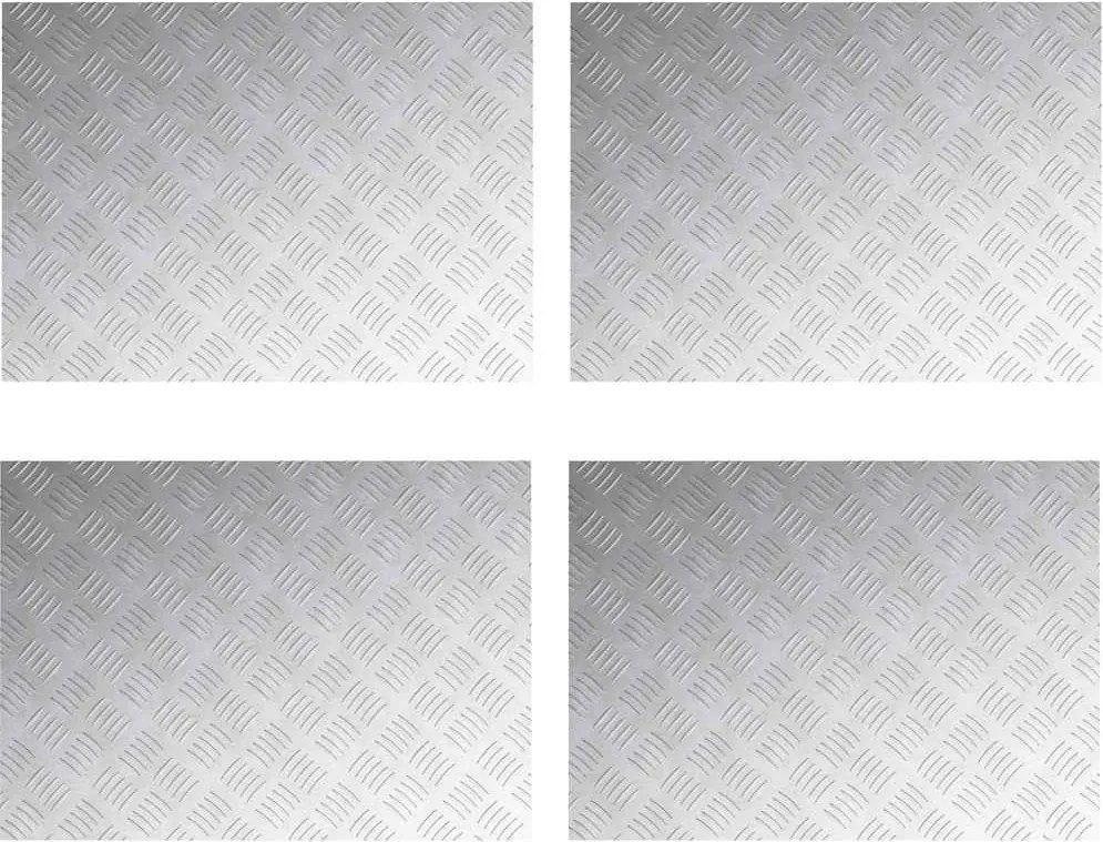 vidaXL Trepte Dreptunghiular 4 pcs Argintiu 70 x 50 cm Aluminiu