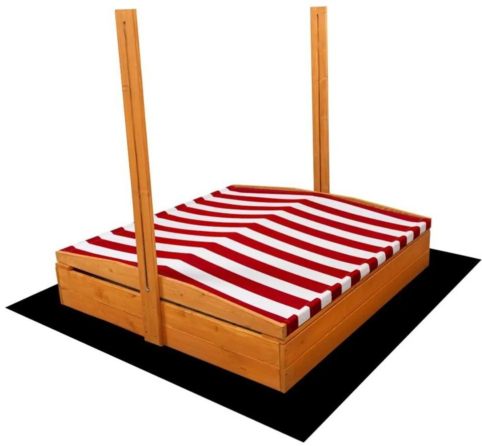 Copertină Baby Mix pentru lada de nisip din lemn 120 x 120 cm, roșu și alb