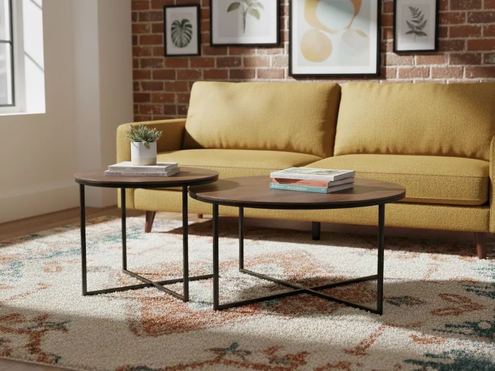 Set 2 mese de cafea PALERMO I maro