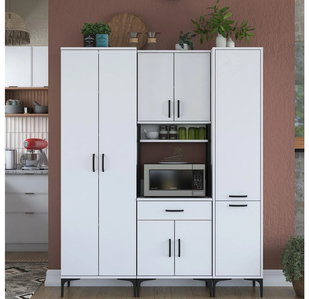 Set dulapuri bucătărie Jenaretta 19 (alb + negru). 1107091