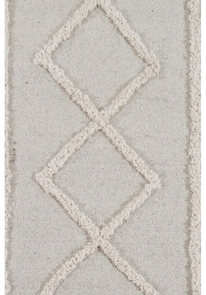 Covor alb lavabil/țesut manual din bumbac 120x160 cm Tribu Natural – Lorena Canals