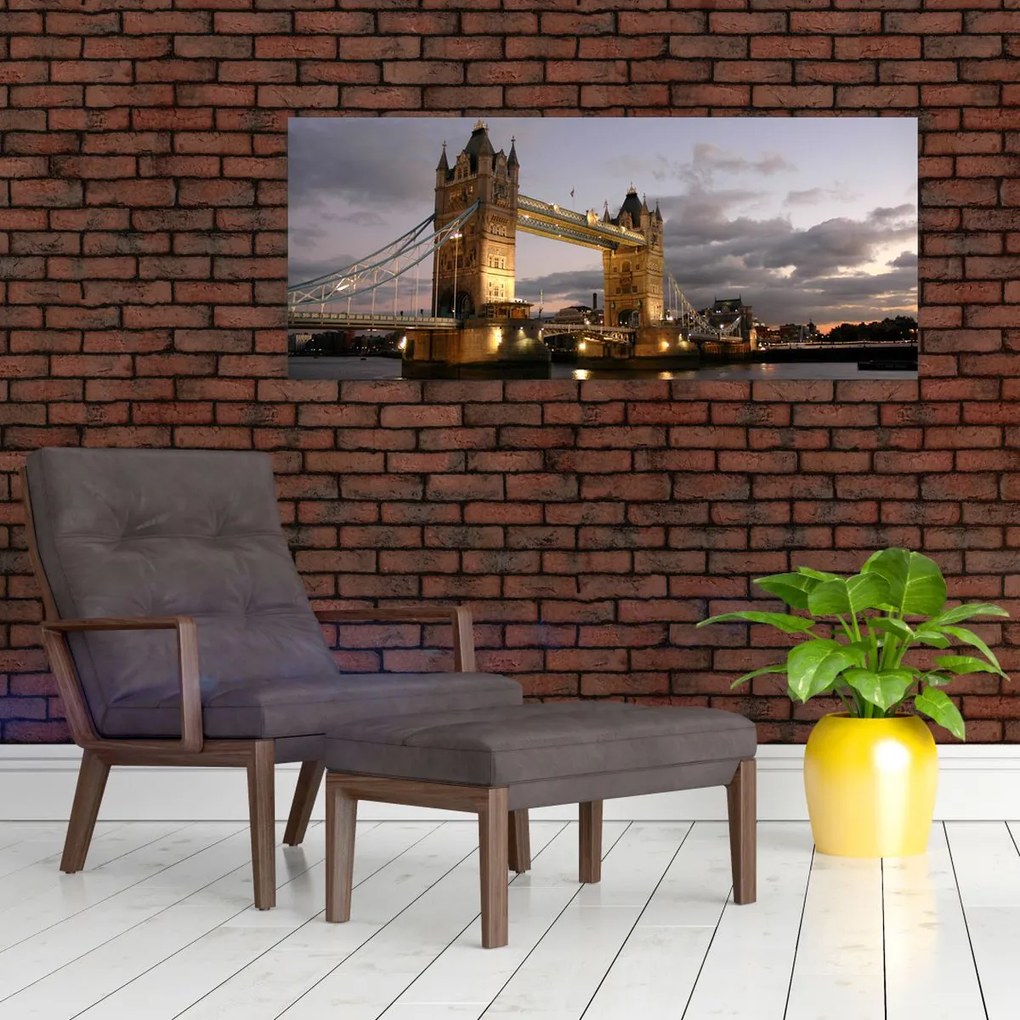 Tablou - Tower Bridge la noapte (120x50 cm)