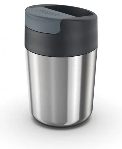 Cană de voiaj argintiu-albastru 340 ml Sipp – Joseph Joseph