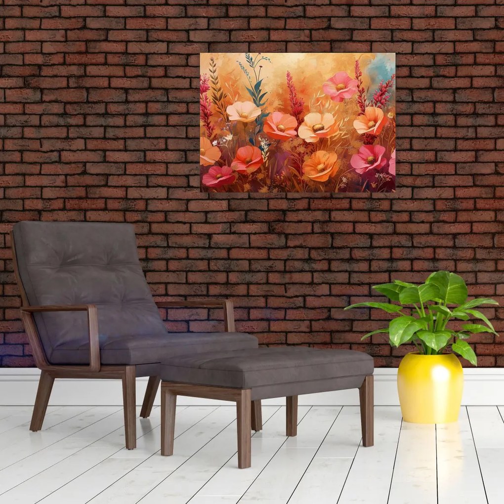 Tablou - Flori de pajiște, pictură (70x50 cm)