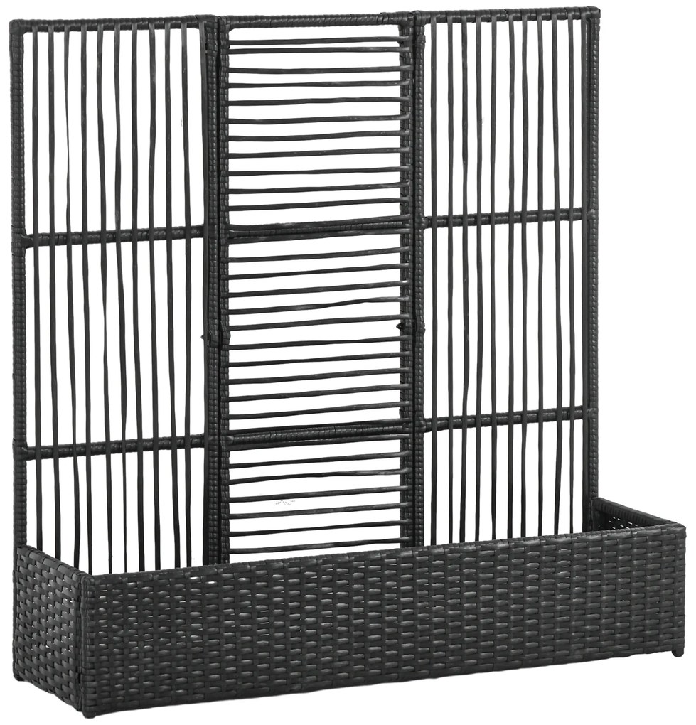 Outsunny Blumenkasten cu grilaj, rezistent la intemperii, Ratan Polyrattan, 103 x 103 x 29 cm, Negru | Aosom Romania