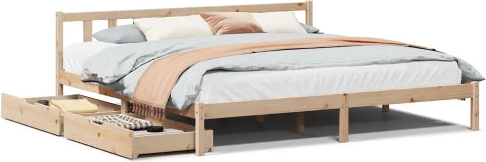 vidaXL Cadru de pat fără saltea, 200x200 cm, lemn masiv pin