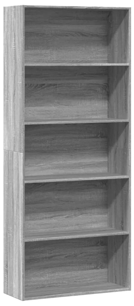 vidaXL Bibliotecă, gri sonoma, 80x30x189 cm, lemn prelucrat