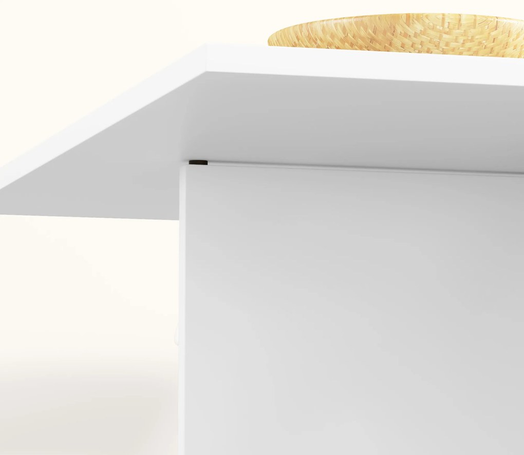 HOMCOM Masă pliantă pentru 2–4 persoane, masă de bucătărie rabatabilă cu depozitare, masă extensibilă pe roți, alb | Aosom Romania