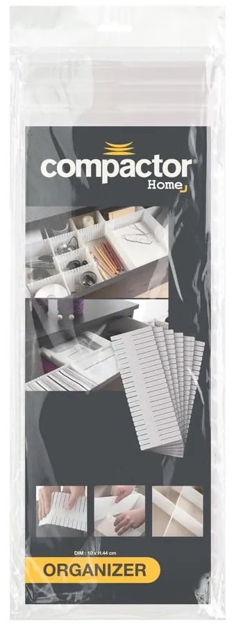 Set 6 separatoare pentru sertar Compactor Drawer Dividers, alb