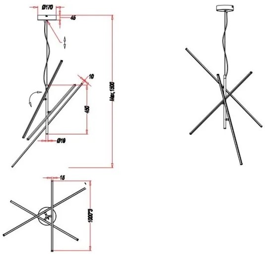 Lustră LED pe cablu dimabilă TIRIAC 3xLED/8,5W/230V albă Trio