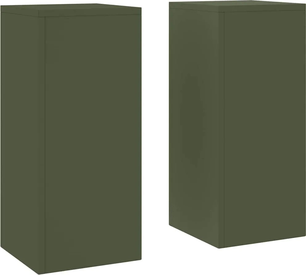 vidaXL Suport pentru plante 2 pcs Olivengrønn 24 x 24 x 55 cm Oțel