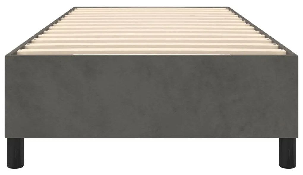 Cadru de pat box spring, gri inchis, 90x190 cm, catifea Morke gra, 35 cm, 90 x 190 cm