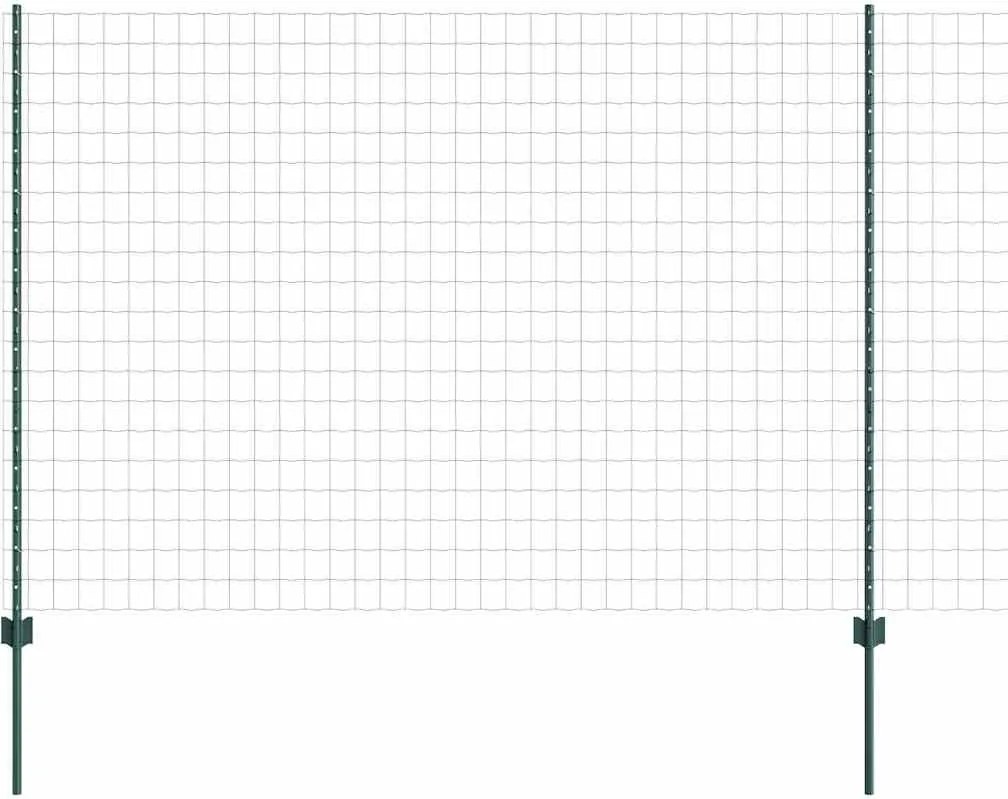 vidaXL Gard cu Stâlp Verde 1,5 x 10 m Oțel