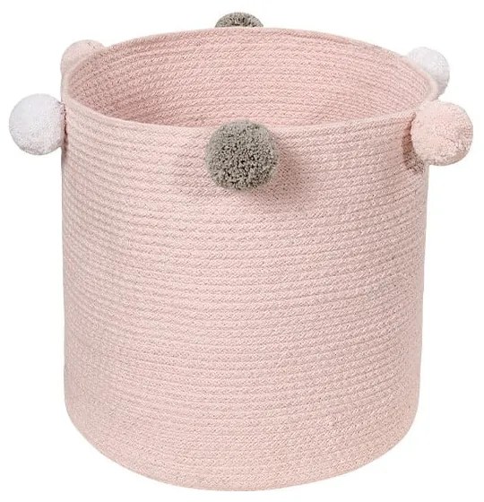 Coș de jucării pentru copii roz deschis din material textil ø 30x30 cm Bubbly – Lorena Canals