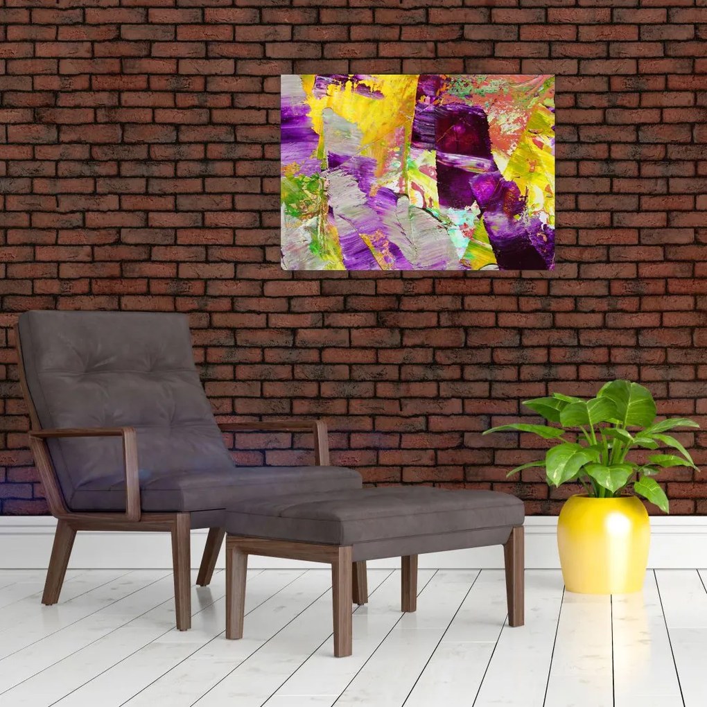 Tablou pe sticlă cu abstracție - pictura (70x50 cm)