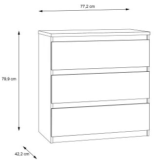 Comodă MAO cu sertare, stejar artisan