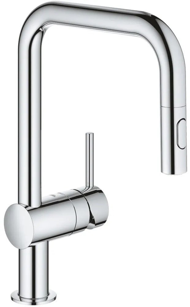 Grohe Minta Baterie chiuveta bucatarie monocomanda cu dus extractibil cu 2 jeturi, pipa U, crom