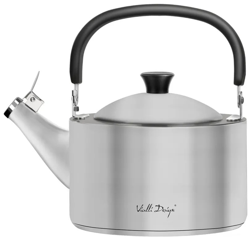 Ceainic din oțel inoxidabil mat cu capac de presiune Vialli Design Diamante, 1,5 l