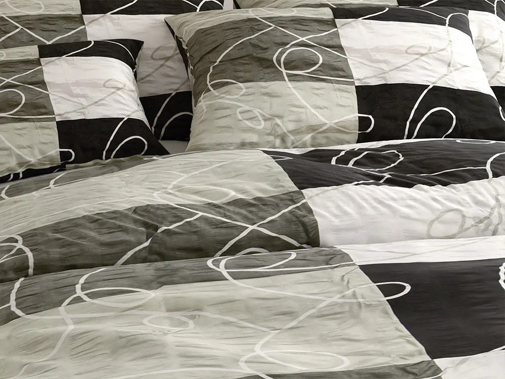 Lenjerie de pat creponata KASPARO BLEND gri Dimensiune lenjerie de pat: 70 x 90 cm | 140 x 200 cm