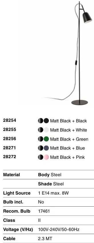 Lampadar, Lampa de podea design modern Studio albastru