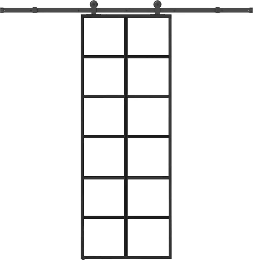 vidaXL Ușă glisantă cu set feronerie, 76x205 cm, sticlă ESG/aluminiu