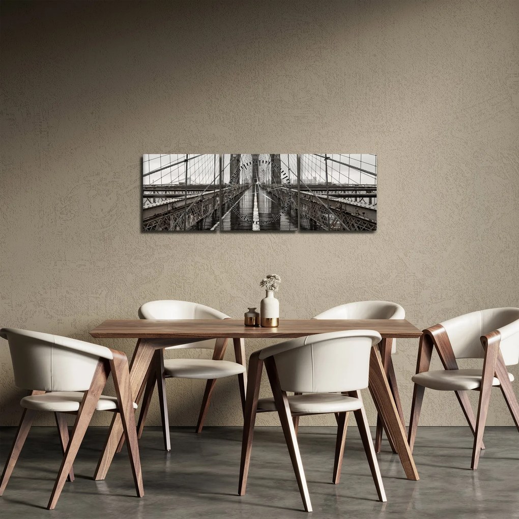 Tablou - Podul Brooklyn (cu ceas) (90x30 cm)