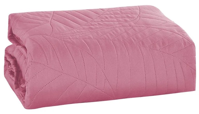 Cuvertura roz pentru pat cu model LEAVES Dimensiune: 170 x 210 cm