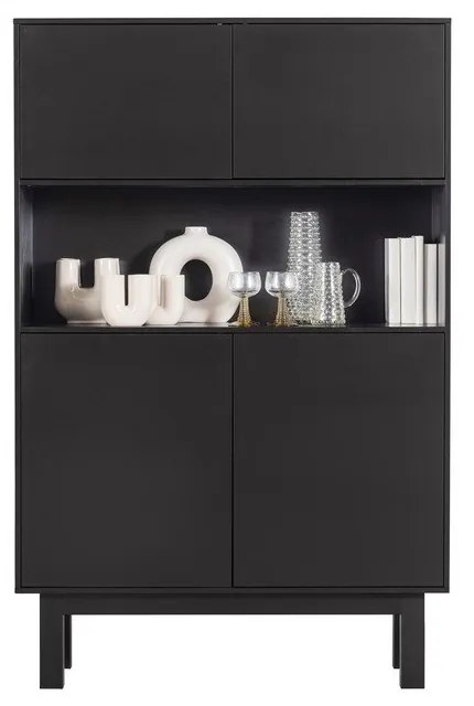 Dulap negru din lemn de pin 110x170 cm Finca – WOOOD