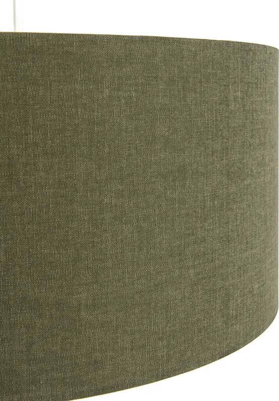 Lampă suspendată albă cu abajur verde 50 cm - Combi 1