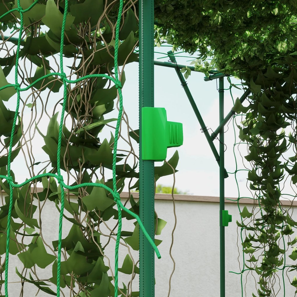 Outsunny Grilaj din oțel de introdus rezistent la rugină suport pentru plante cățărătoare spalier 223 x 223 x 223 cm arcadă pentru trandafiri Verde | Aosom Romania