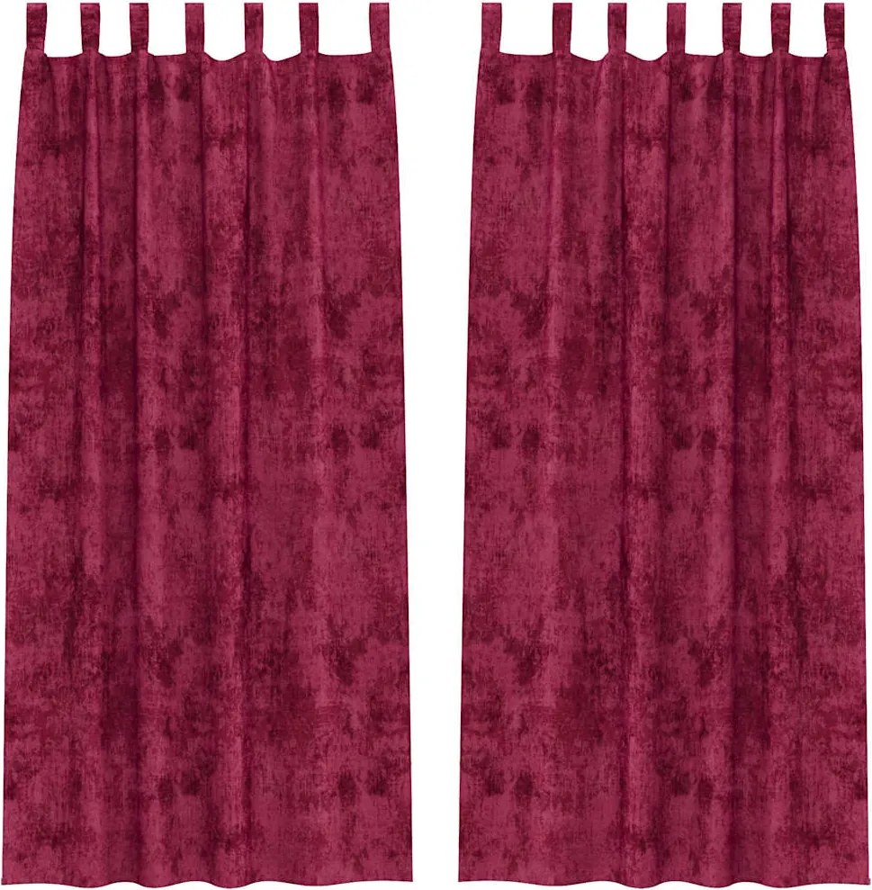 vidaXL Cortine din catifea cu perdele 2 pcs bordo 260 x 140 cm Catifea