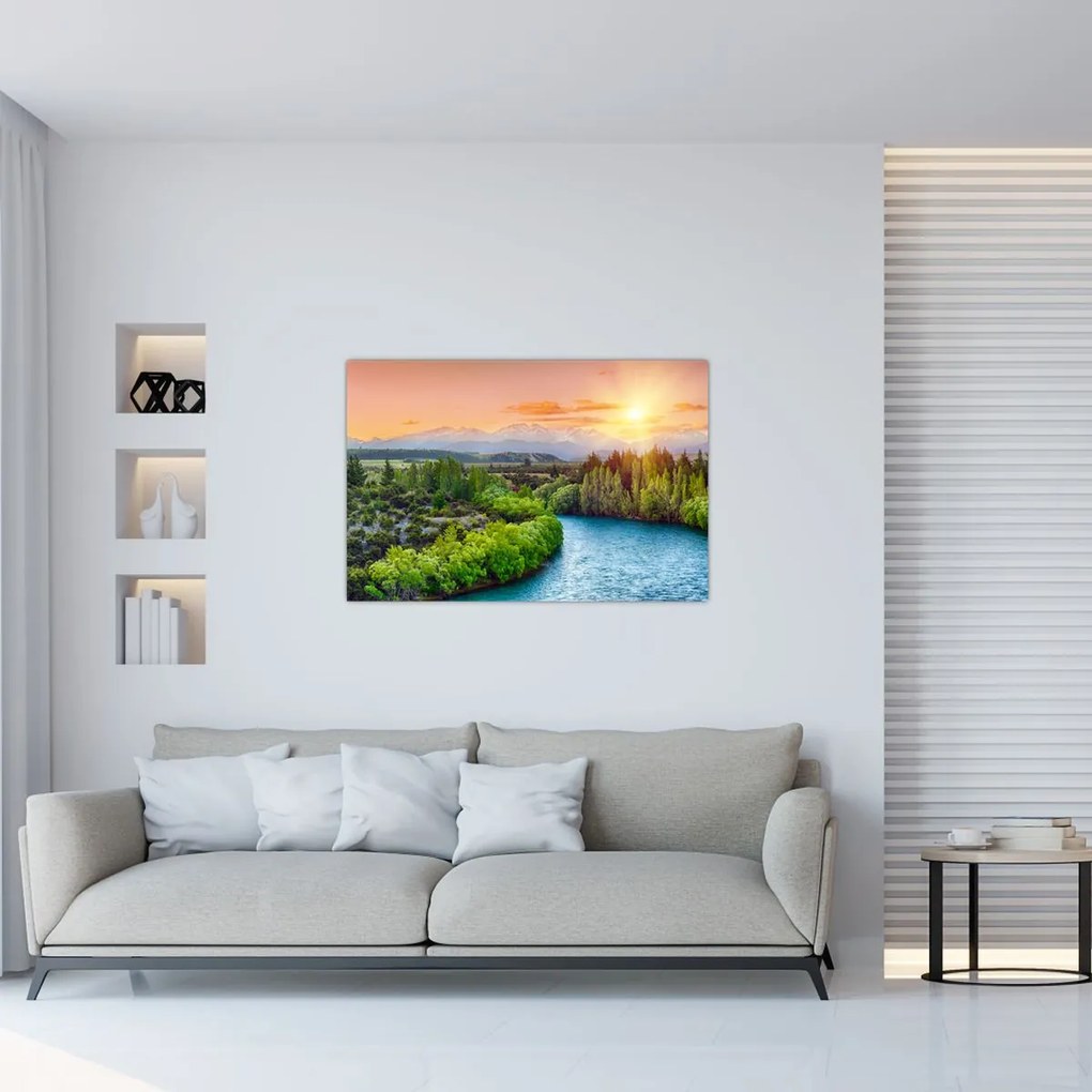 Tablou - Pădure peisaj montan (90x60 cm)