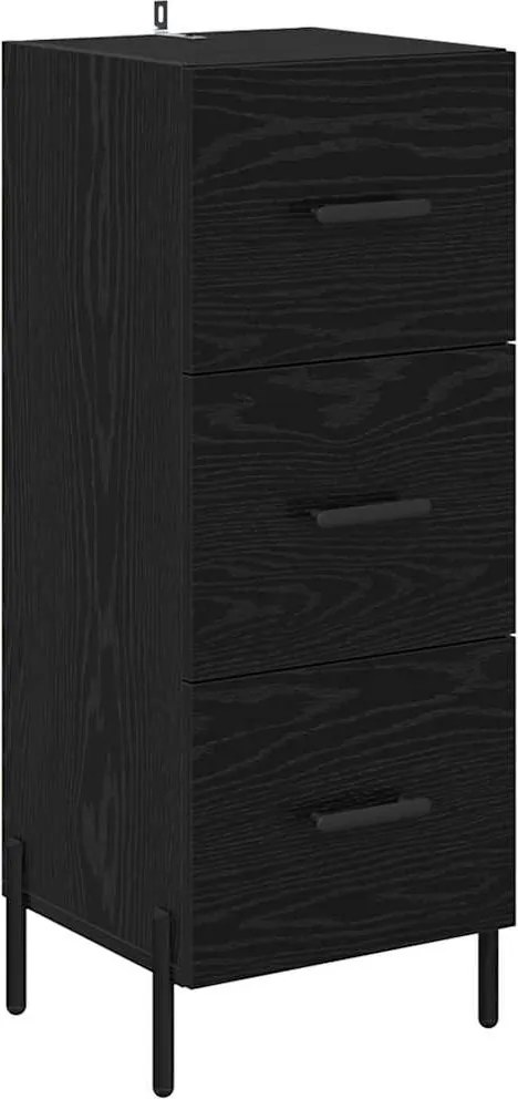 vidaXL Bufet cu sertar Stejar negru 34 x 34.5 x 90 cm Lemn compozit