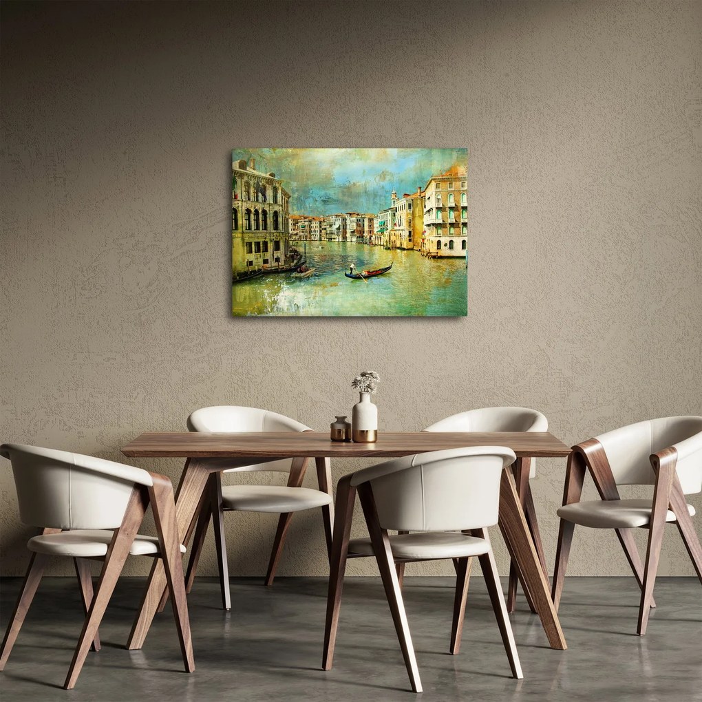 Tablou - Canalul de la Veneția și gondole (70x50 cm)