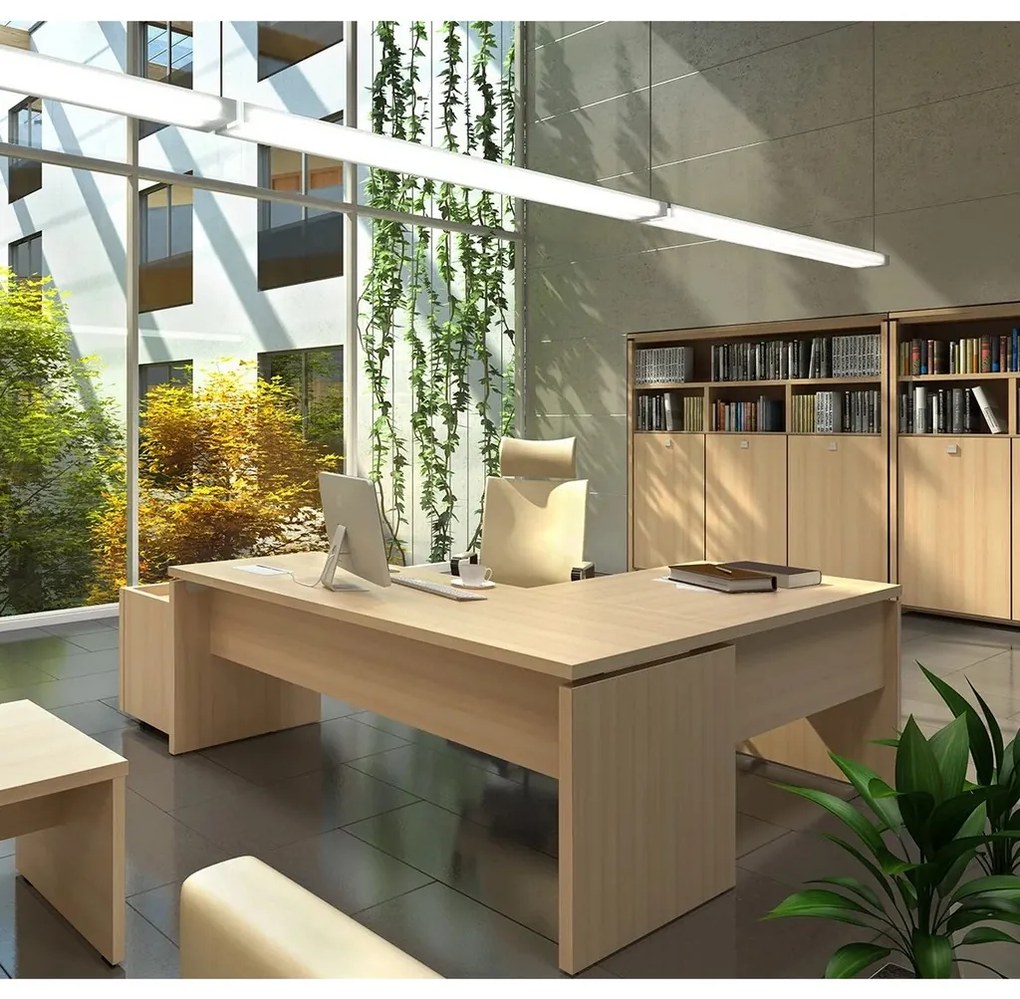 Dulap înalt pentru haine Verno+ S 140 x 46 x 210 cm, nuc / portocaliu