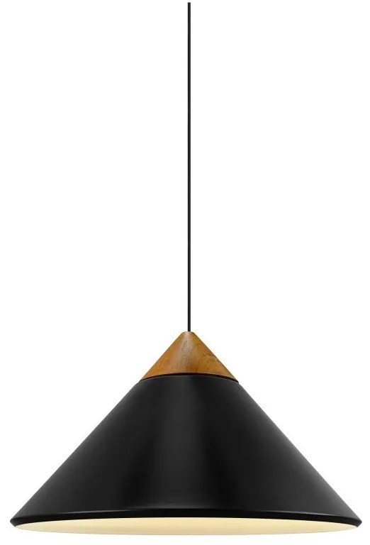 Lustra, Pendul Design Nordic Minimalist, Lemn, Metal, Kinto negru