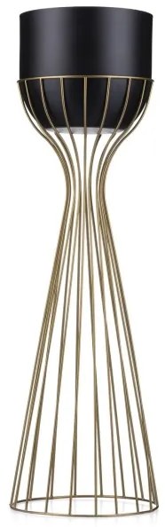 Ghiveci metalic de flori LOFT 68x20 cm auriu/negru