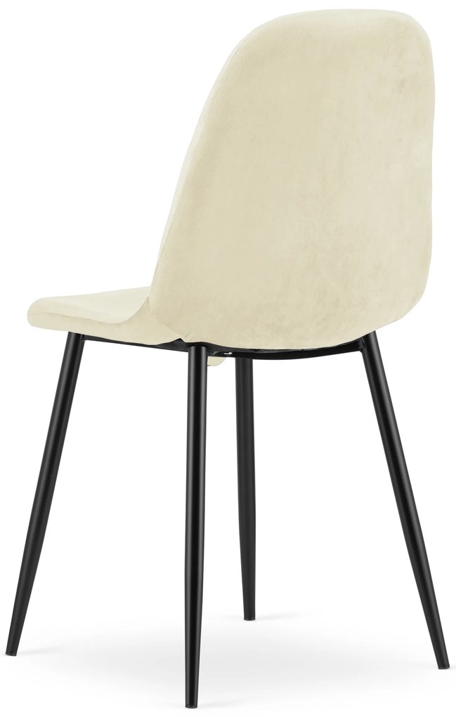 Scaun catifelat bej COMO cu picioare negre