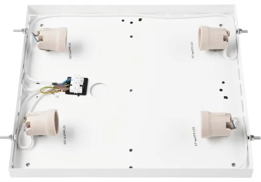 Plafonieră NATURAL SQUARE 4xE27/15W/230V 39x39 cm pin/negru