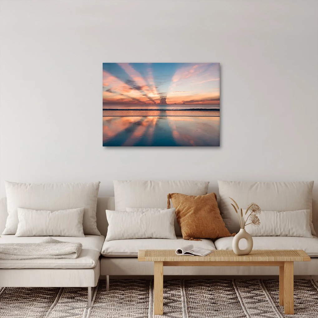 Tablou cu razele solare deasupra plajei Dayton (70x50 cm)