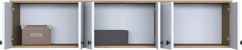 Dulap multifunctional, Hanah Home, EA103, 179.6x43.6x37.5 cm, Nuc/Alb