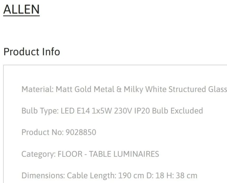 Veioza/Lampa de masa design modern decoprativ ALLEN