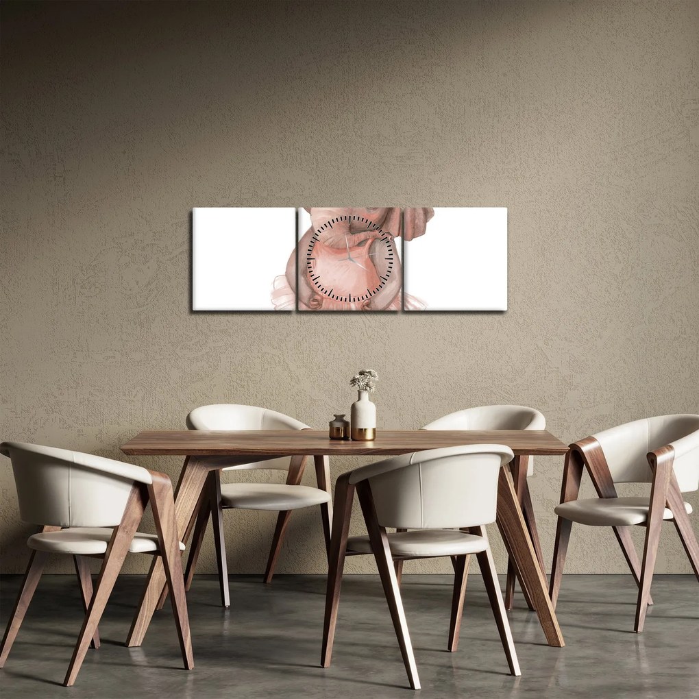 Tablou - Animăluț în acuarelă N⁰5 (cu ceas) (90x30 cm)