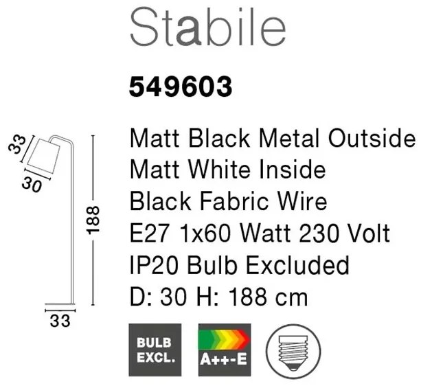 Lampadar / Lampa de podea design modern Stabile negru NVL-549603