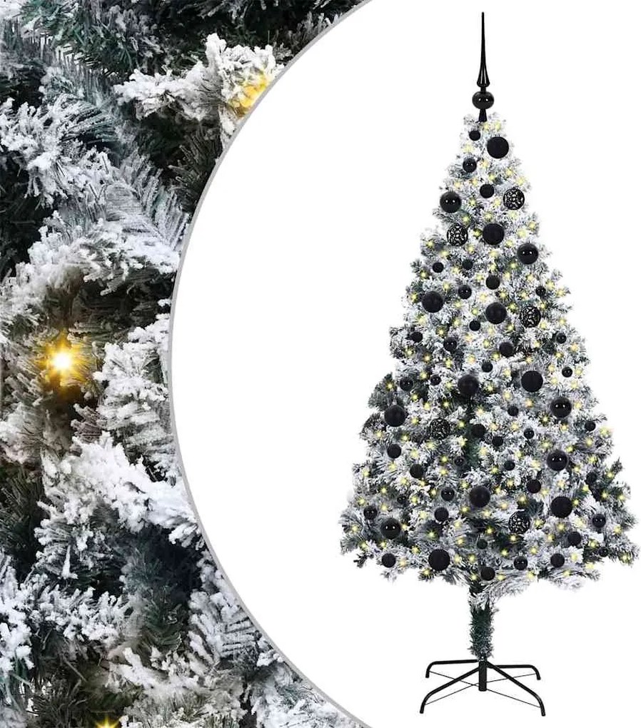 vidaXL Brad de Crăciun artificial Alb 180 cm PVC și Oțel și Plastic