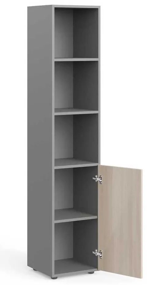 Dulap înalt Manager 39,9 x 42,2 x 196,5 cm, dreapta, salcâm deschis / gri