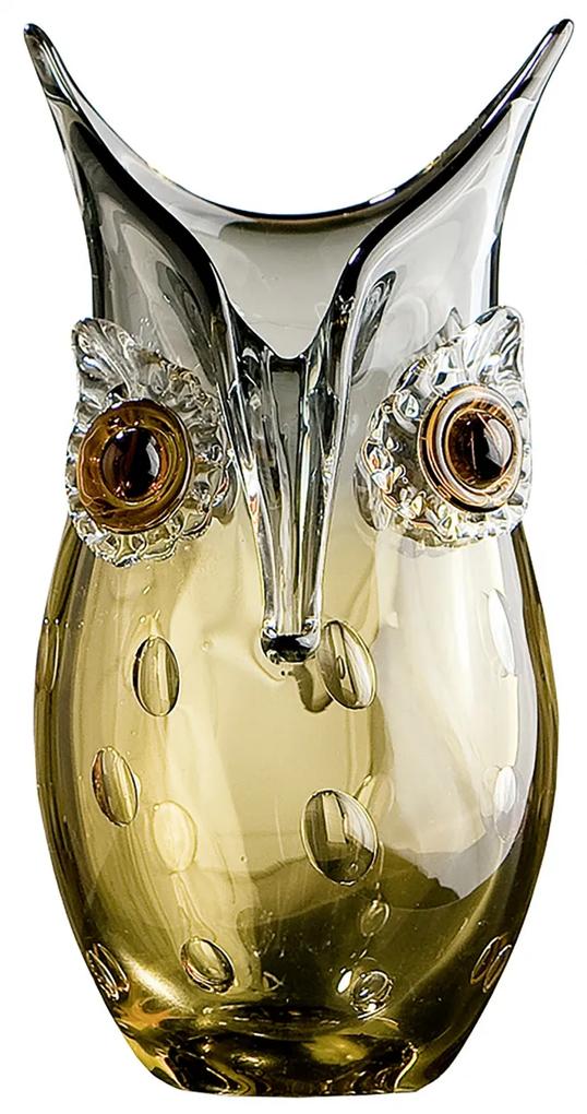Vaza OWL, sticla, 12.5x23x12 cm